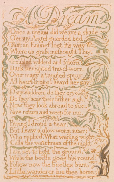 A Dream, plate 4 from Songs of Innocence, 1789 by William Blake